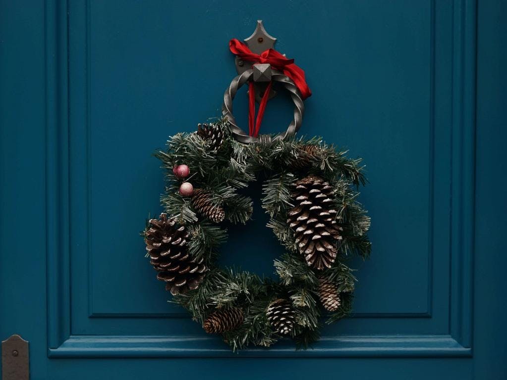 christmas wreath on a door